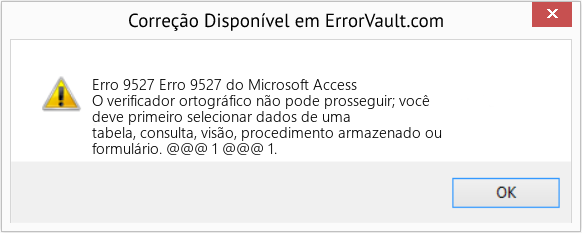 Fix Erro 9527 do Microsoft Access (Error Erro 9527)