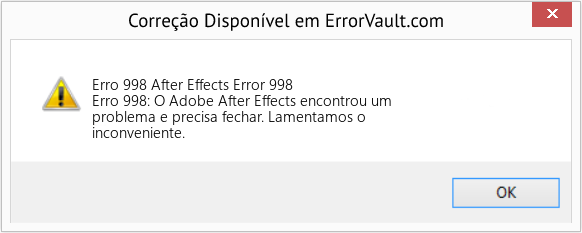 Fix After Effects Error 998 (Error Erro 998)