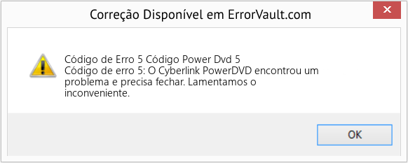Fix Código Power Dvd 5 (Error Código de Erro 5)