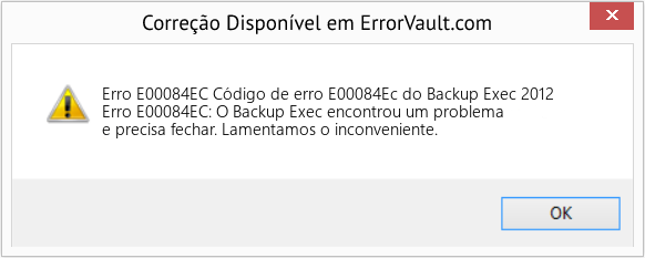 Download Error <?php echo $number; ?> (Código de erro E00084Ec do Backup Exec 2012) Repair Tool Fix Código de erro E00084Ec do Backup Exec 2012 (Error Erro E00084EC)