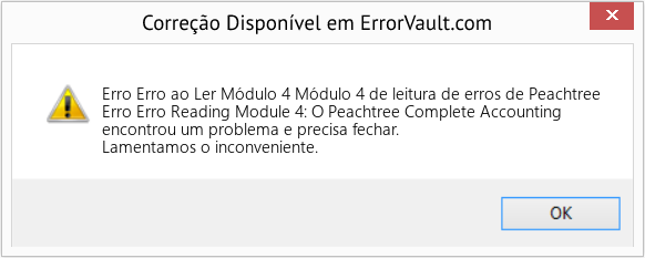 Fix Módulo 4 de leitura de erros de Peachtree (Error Erro Erro ao Ler Módulo 4)