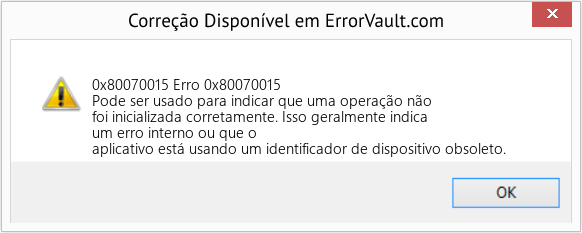 Fix Erro 0x80070015 (Error 0x80070015)