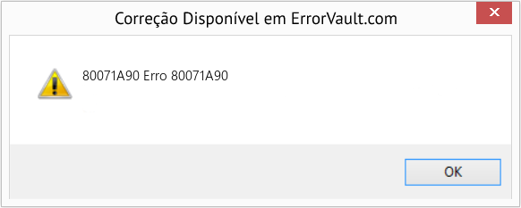 Fix Erro 80071A90 (Error 80071A90)