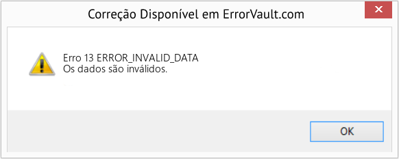 Fix ERROR_INVALID_DATA (Error Erro 13)