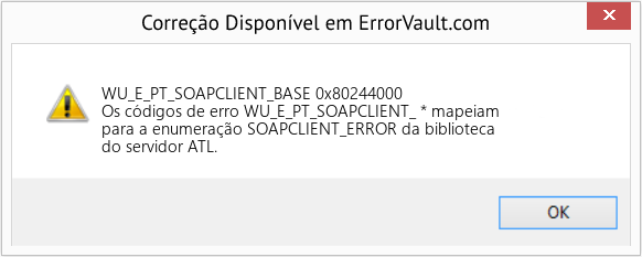 Fix 0x80244000 (Error WU_E_PT_SOAPCLIENT_BASE)