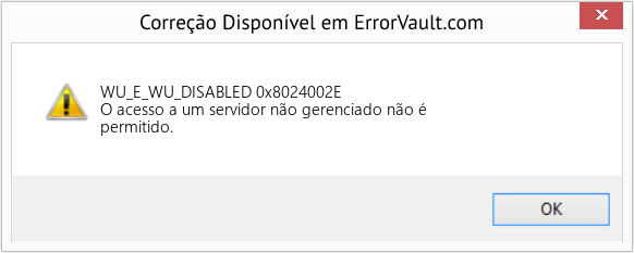 Fix 0x8024002E (Error WU_E_WU_DISABLED)
