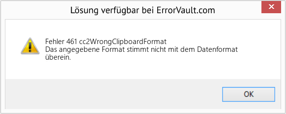 Fix cc2WrongClipboardFormat (Error Fehler 461)