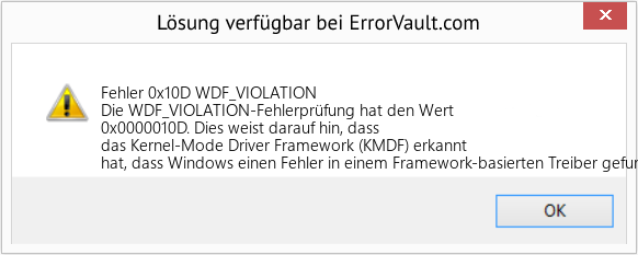 Fix WDF_VIOLATION (Error Fehler 0x10D)