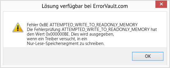 Fix ATTEMPTED_WRITE_TO_READONLY_MEMORY (Error Fehler 0xBE)