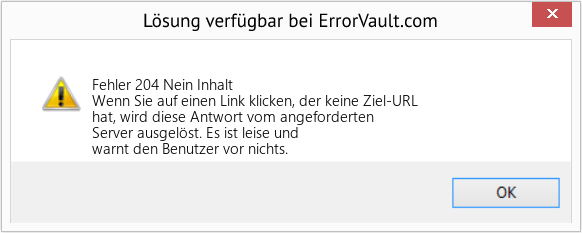 Fix Nein Inhalt (Error Fehler 204)