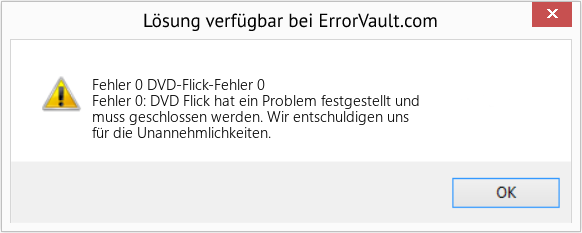 Fix DVD-Flick-Fehler 0 (Error Fehler 0)