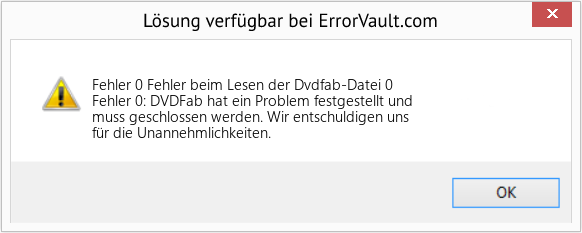 Download Error <?php echo $number; ?> (Fehler beim Lesen der Dvdfab-Datei 0) Repair Tool Fix Fehler beim Lesen der Dvdfab-Datei 0 (Error Fehler 0)