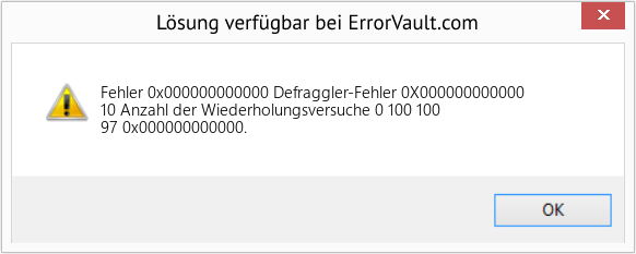 Fix Defraggler-Fehler 0X000000000000 (Error Fehler 0x000000000000)