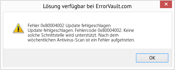 Fix Update fehlgeschlagen (Error Fehler 0x80004002)
