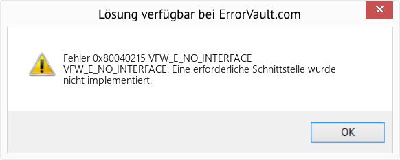 Download Error <?php echo $number; ?> (VFW_E_NO_INTERFACE) Repair Tool Fix VFW_E_NO_INTERFACE (Error Fehler 0x80040215)