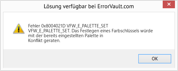 Download Error <?php echo $number; ?> (VFW_E_PALETTE_SET) Repair Tool Fix VFW_E_PALETTE_SET (Error Fehler 0x8004021D)