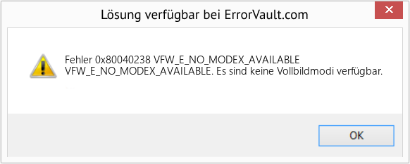 Download Error <?php echo $number; ?> (VFW_E_NO_MODEX_AVAILABLE) Repair Tool Fix VFW_E_NO_MODEX_AVAILABLE (Error Fehler 0x80040238)