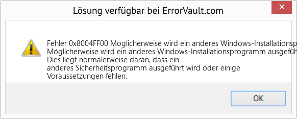 Download Error <?php echo $number; ?> (Möglicherweise wird ein anderes Windows-Installationsprogramm ausgeführt) Repair Tool Fix Möglicherweise wird ein anderes Windows-Installationsprogramm ausgeführt (Error Fehler 0x8004FF00)