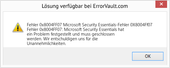 Download Error <?php echo $number; ?> (Microsoft Security Essentials-Fehler 0X8004Ff07) Repair Tool Fix Microsoft Security Essentials-Fehler 0X8004Ff07 (Error Fehler 0x8004FF07)