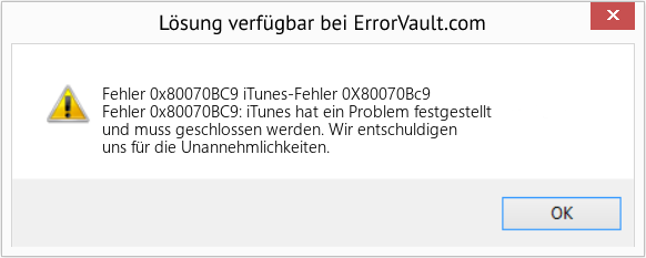 Fix iTunes-Fehler 0X80070Bc9 (Error Fehler 0x80070BC9)