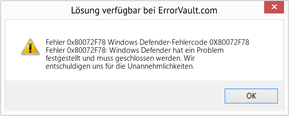 Fix Windows Defender-Fehlercode 0X80072F78 (Error Fehler 0x80072F78)