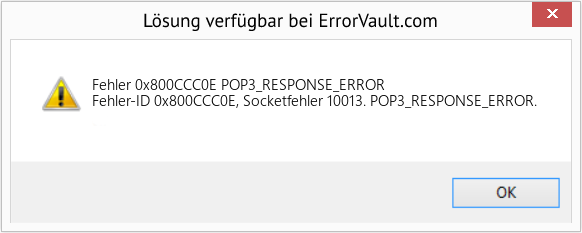 Fix POP3_RESPONSE_ERROR (Error Fehler 0x800CCC0E)