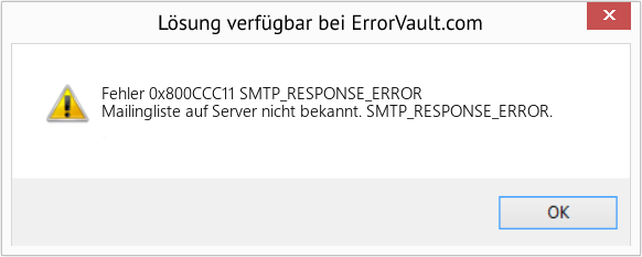 Fix SMTP_RESPONSE_ERROR (Error Fehler 0x800CCC11)