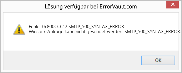 Fix SMTP_500_SYNTAX_ERROR (Error Fehler 0x800CCC12)