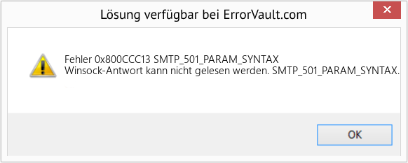 Fix SMTP_501_PARAM_SYNTAX (Error Fehler 0x800CCC13)