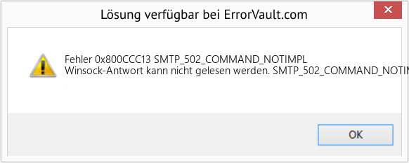 Fix SMTP_502_COMMAND_NOTIMPL (Error Fehler 0x800CCC13)