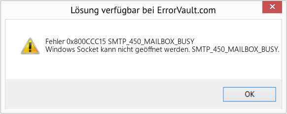 Fix SMTP_450_MAILBOX_BUSY (Error Fehler 0x800CCC15)