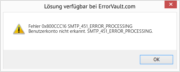 Fix SMTP_451_ERROR_PROCESSING (Error Fehler 0x800CCC16)