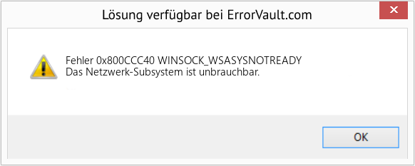Fix WINSOCK_WSASYSNOTREADY (Error Fehler 0x800CCC40)