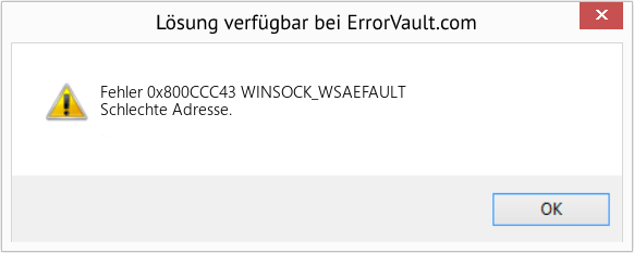 Fix WINSOCK_WSAEFAULT (Error Fehler 0x800CCC43)