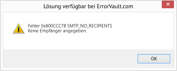 Fix SMTP_NO_RECIPIENTS (Error Fehler 0x800CCC7B)