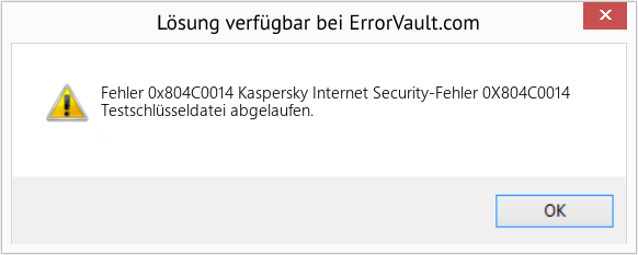 Fix Kaspersky Internet Security-Fehler 0X804C0014 (Error Fehler 0x804C0014)