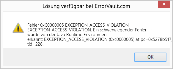 Fix EXCEPTION_ACCESS_VIOLATION (Error Fehler 0xC0000005)