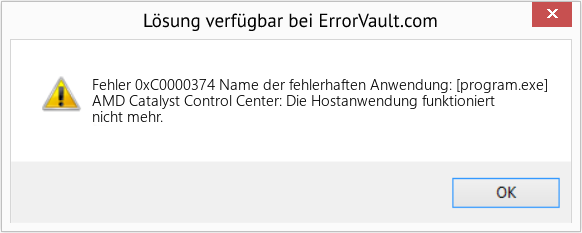 Fix Name der fehlerhaften Anwendung: [program.exe] (Error Fehler 0xC0000374)