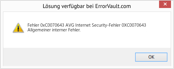 Fix AVG Internet Security-Fehler 0XC0070643 (Error Fehler 0xC0070643)