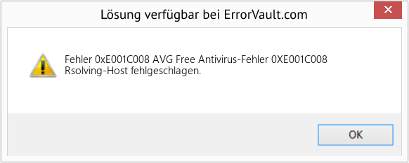Fix AVG Free Antivirus-Fehler 0XE001C008 (Error Fehler 0xE001C008)