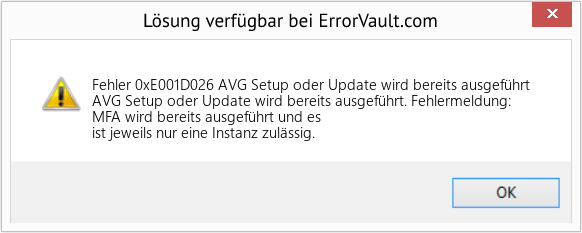 Fix AVG Setup oder Update wird bereits ausgeführt (Error Fehler 0xE001D026)