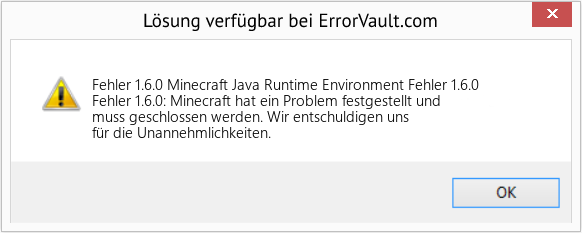 Fix Minecraft Java Runtime Environment Fehler 1.6.0 (Error Fehler 1.6.0)