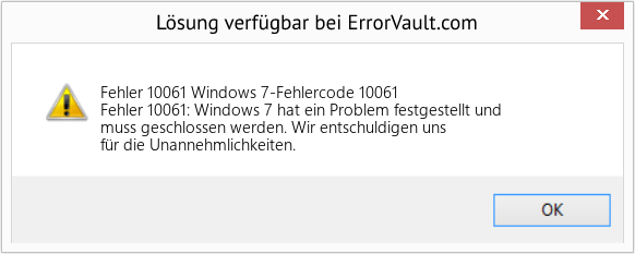 Download Error <?php echo $number; ?> (Windows 7-Fehlercode 10061) Repair Tool Fix Windows 7-Fehlercode 10061 (Error Fehler 10061)