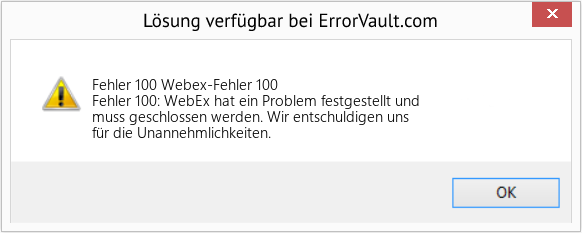 Fix Webex-Fehler 100 (Error Fehler 100)