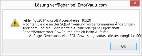 Fix Microsoft Access-Fehler 10520 (Error Fehler 10520)