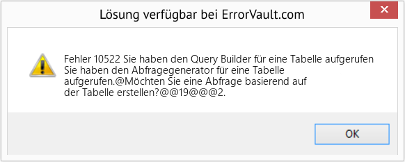 Download Error <?php echo $number; ?> (Sie haben den Query Builder für eine Tabelle aufgerufen) Repair Tool Fix Sie haben den Query Builder für eine Tabelle aufgerufen (Error Fehler 10522)