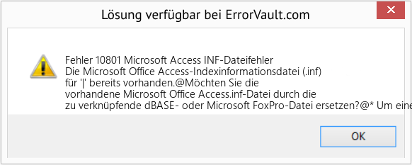 Fix Microsoft Access INF-Dateifehler (Error Fehler 10801)