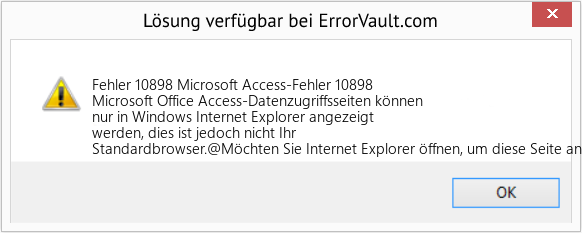 Fix Microsoft Access-Fehler 10898 (Error Fehler 10898)