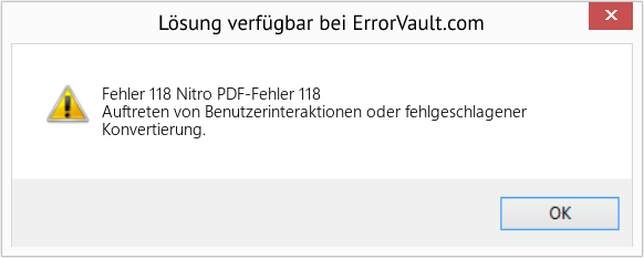 Fix Nitro PDF-Fehler 118 (Error Fehler 118)