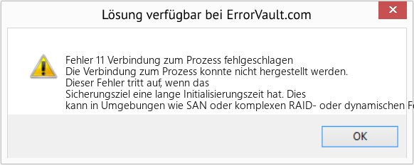 Fix Verbindung zum Prozess fehlgeschlagen (Error Fehler 11)